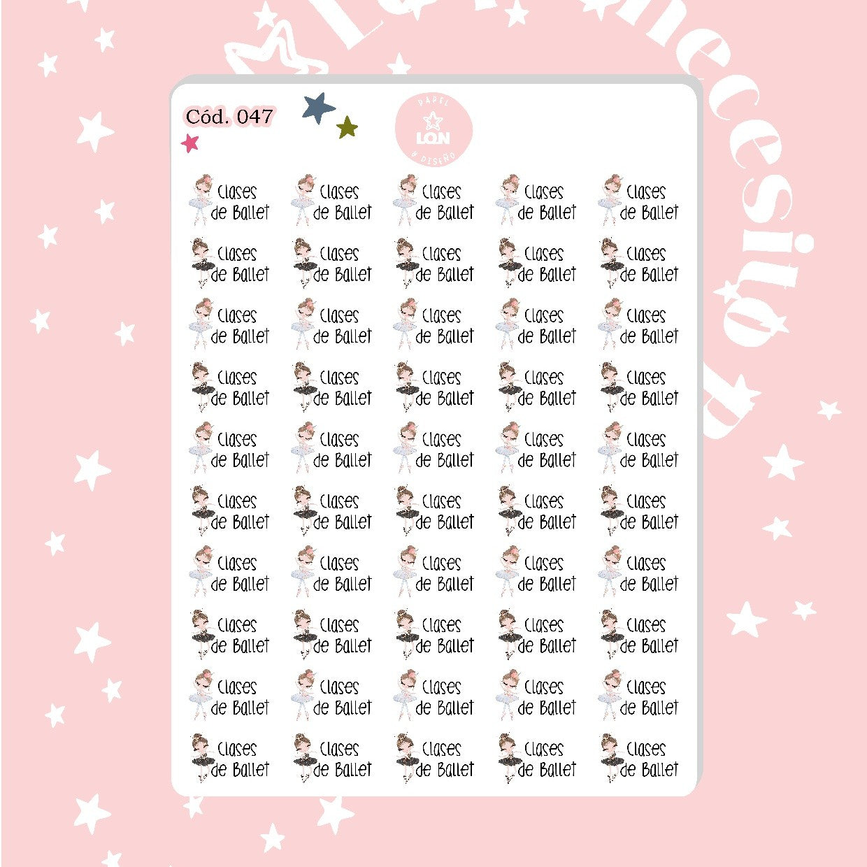 Sticker clases de ballet 047