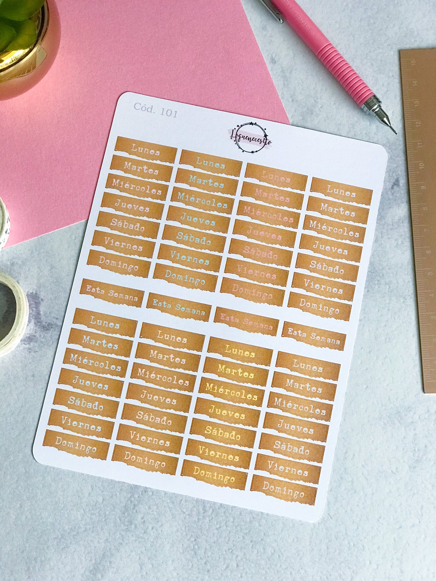 Sticker días de la semana 101