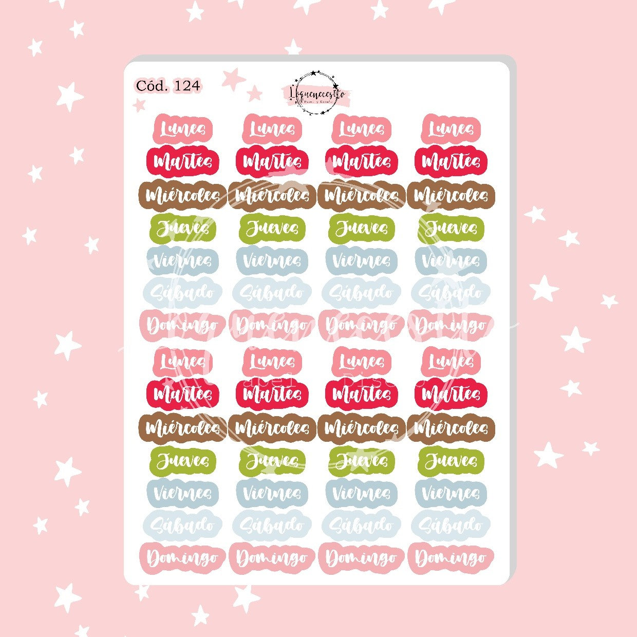 Sticker días de la semana 124