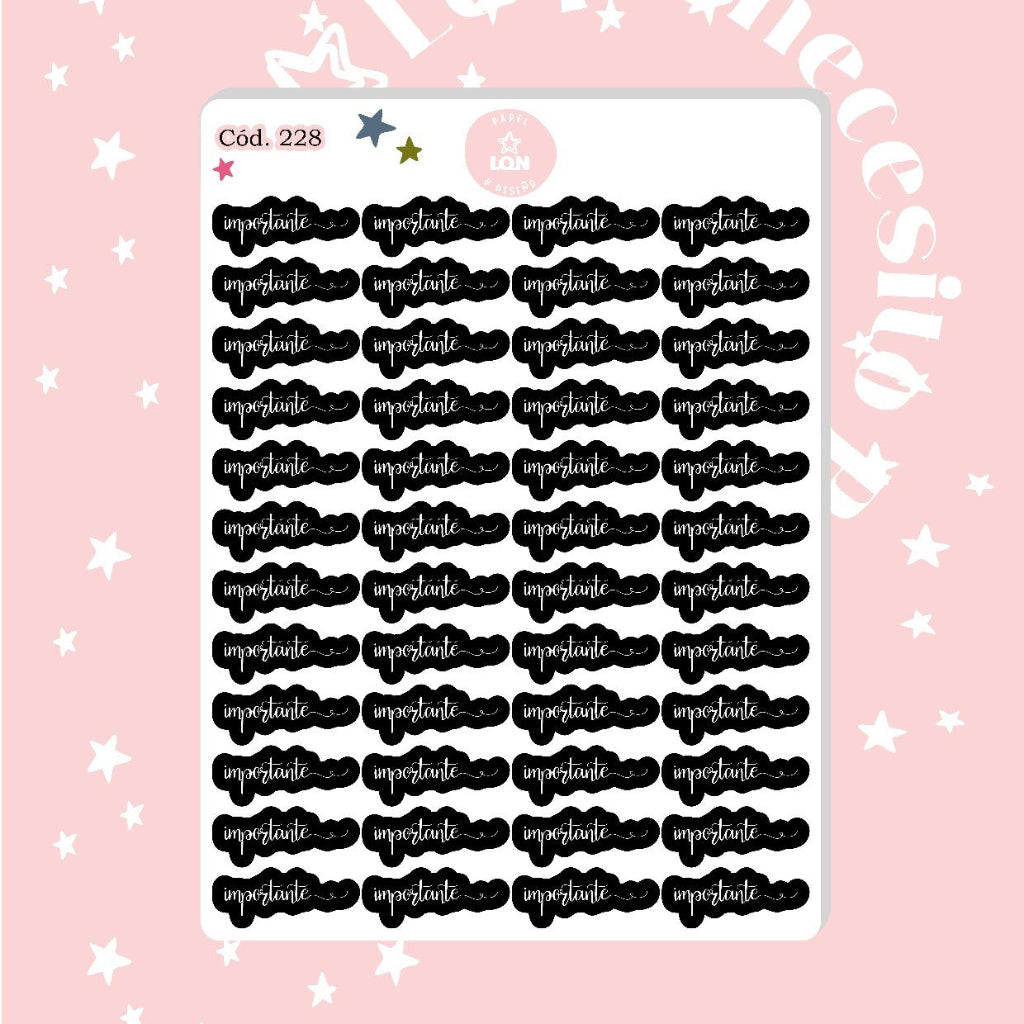 Sticker importante negro 228