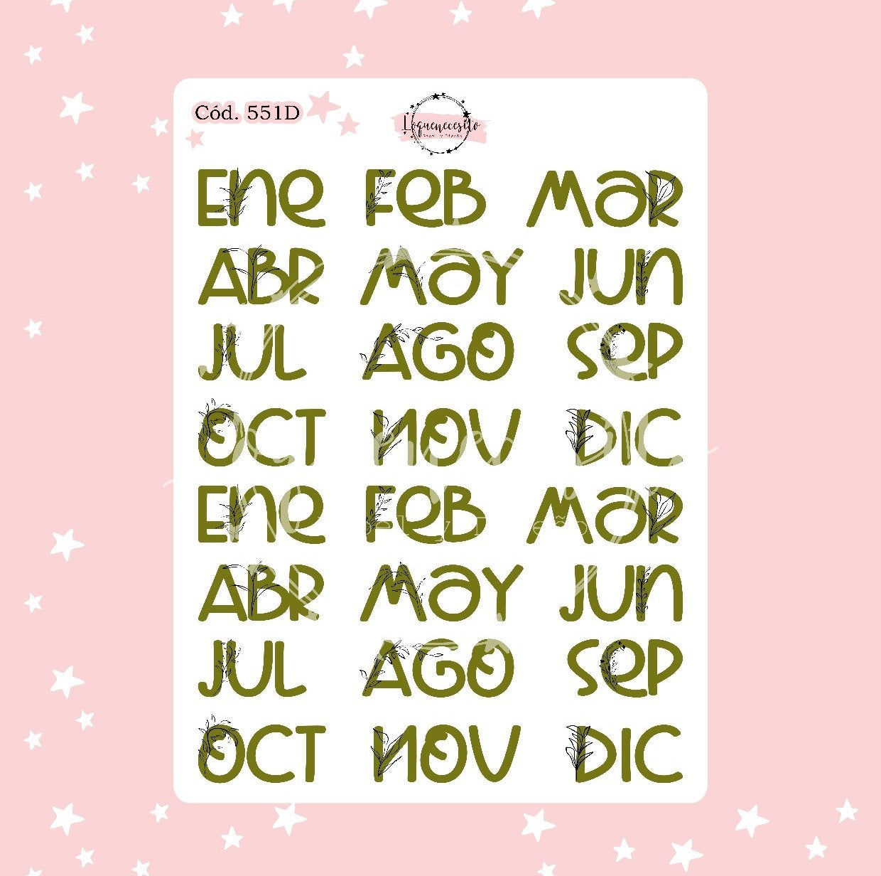 Sticker meses floral 551