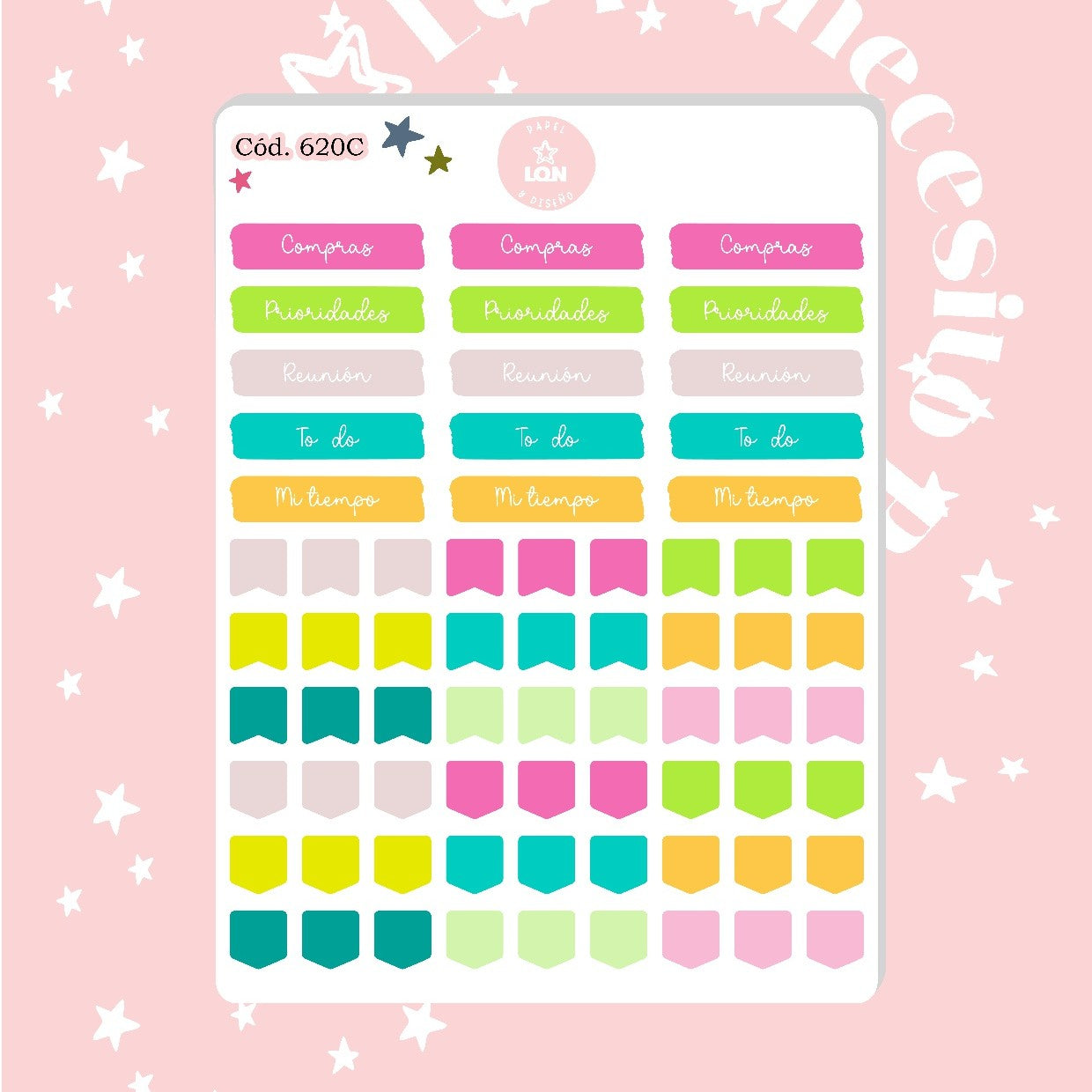 Pack sticker Esenciales para tu planner Summer P02 620/613