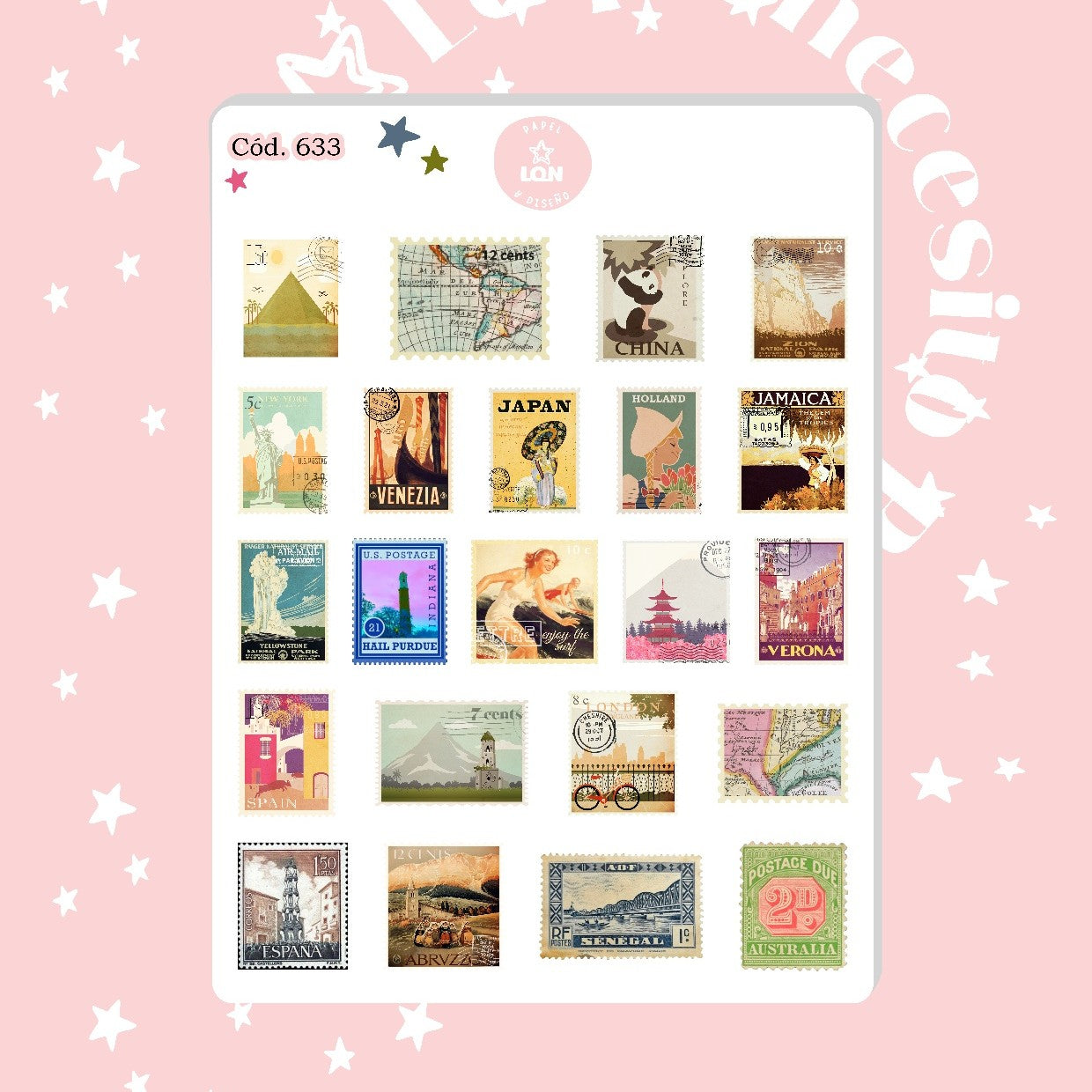 Sticker Estampillas viajeras 633
