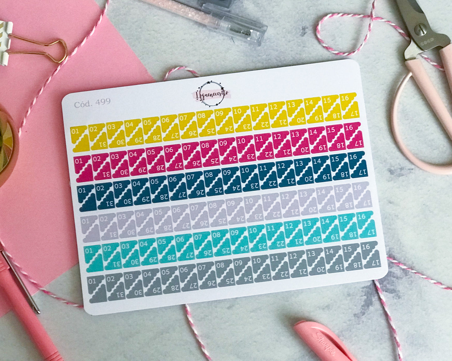 Pack sticker Esenciales para tu planner Sunset P01 499