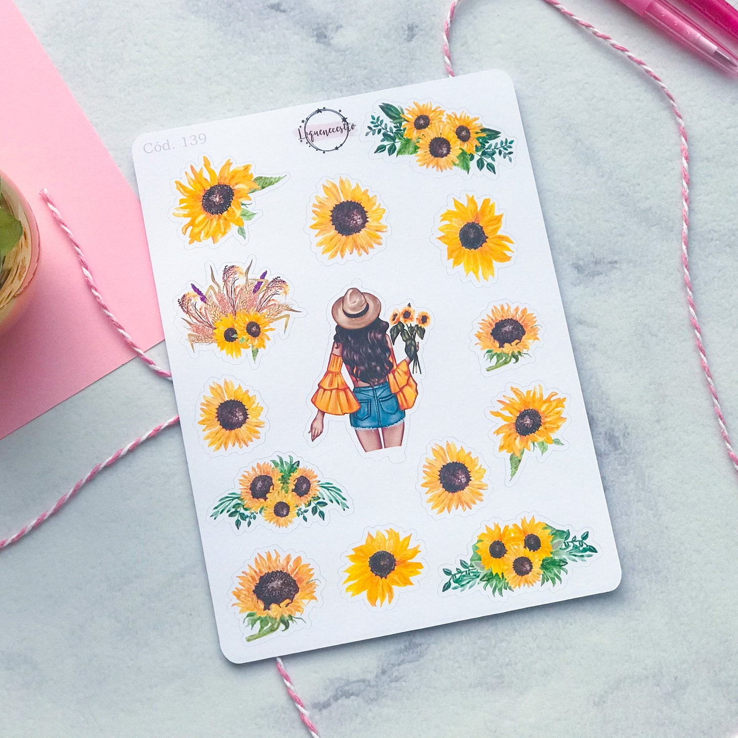 Sticker decorativo girasoles floral 139