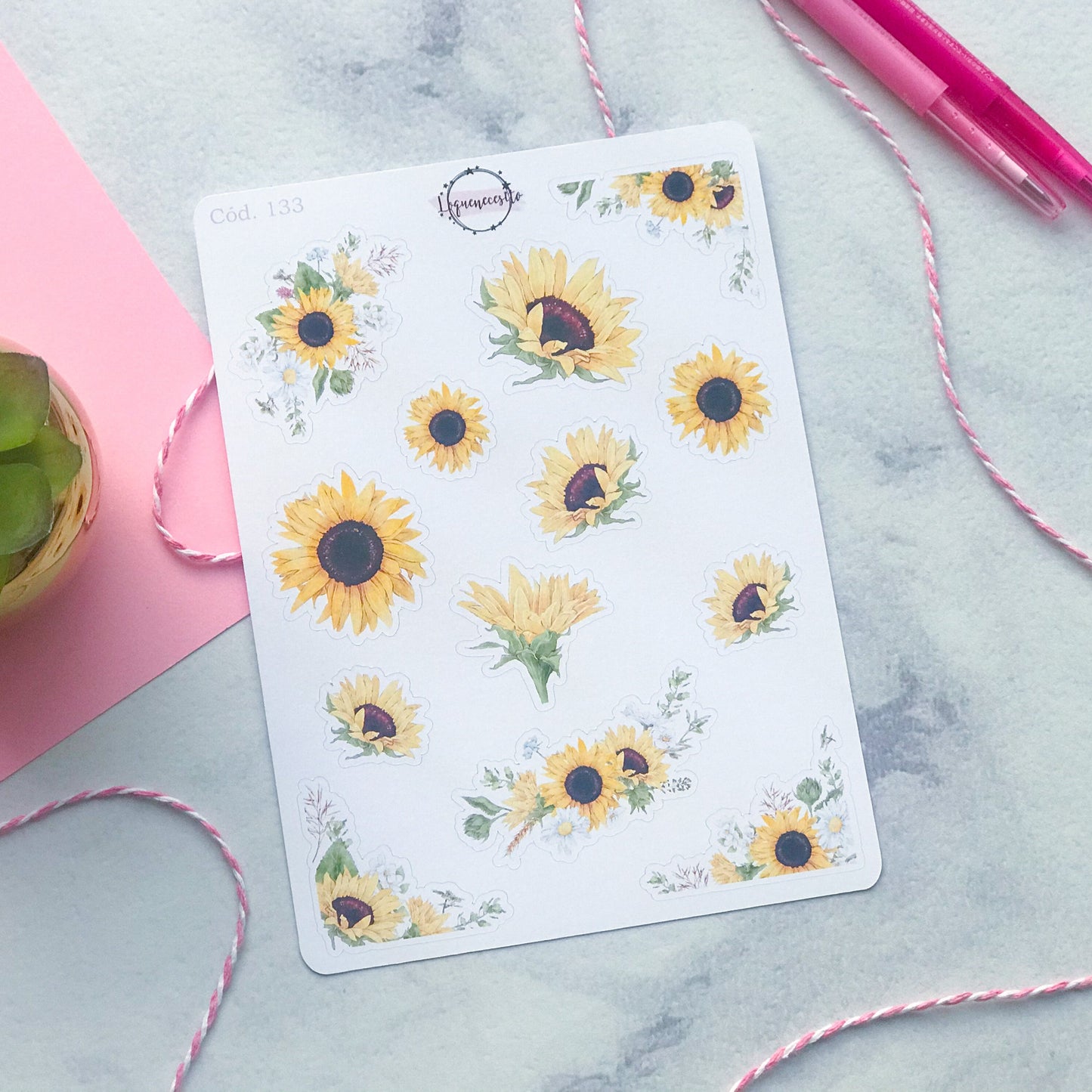 Sticker decorativo girasoles floral 133
