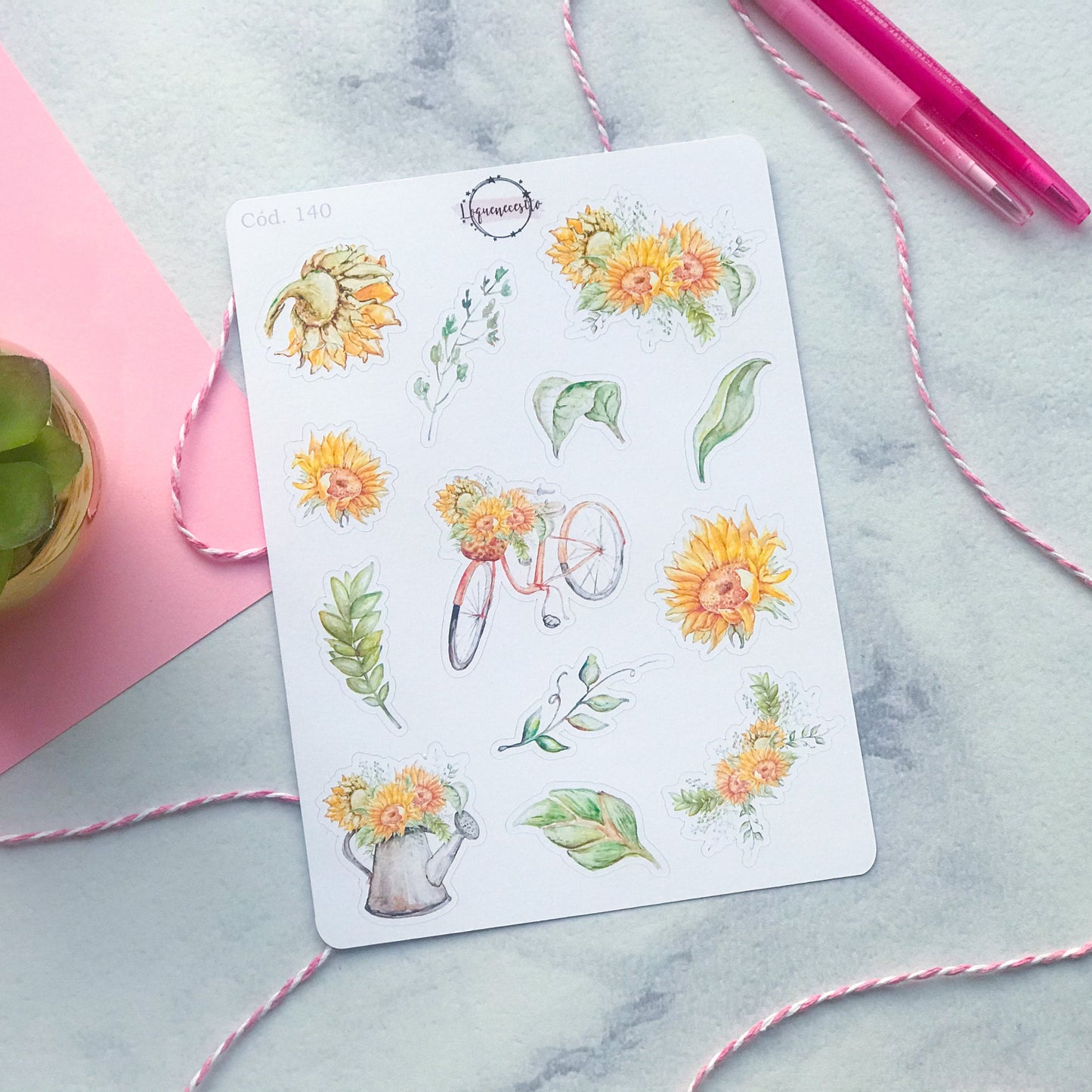 Sticker decorativo girasoles floral 140
