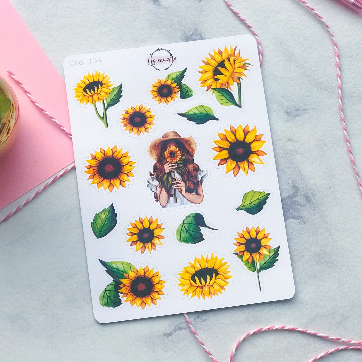 Sticker decorativo girasoles floral 134