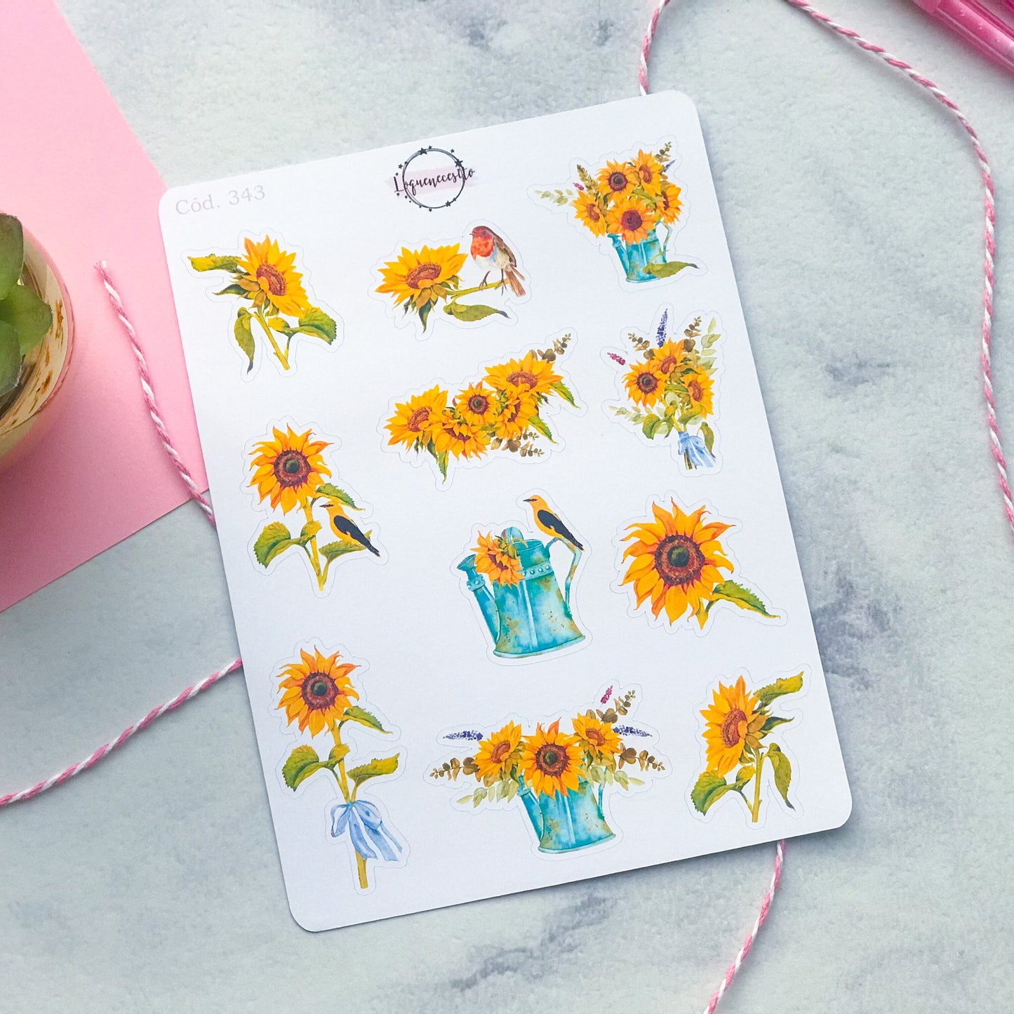 Sticker decorativo girasoles floral 343