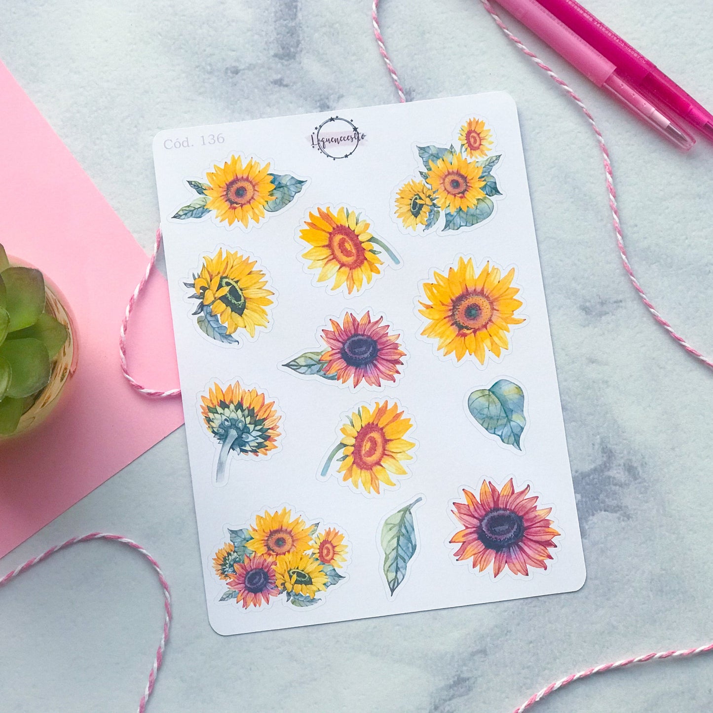 Sticker decorativo girasoles floral 136