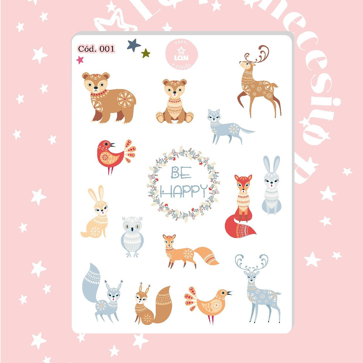 Sticker animalitos nordicos 001