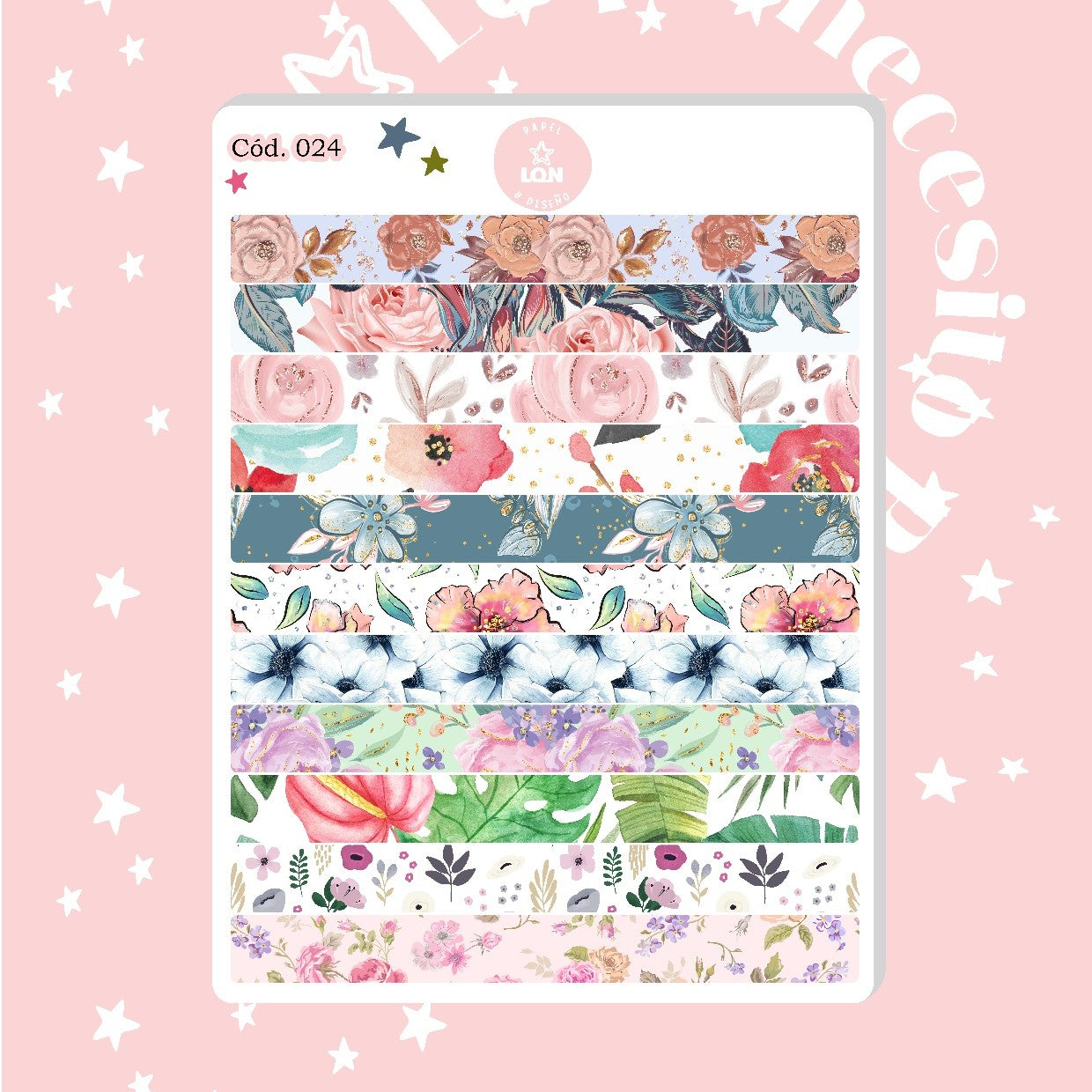 Sticker cintas decorativas florales 319 024