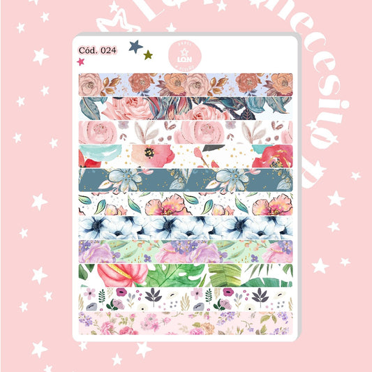 Sticker cintas decorativas florales 319 024