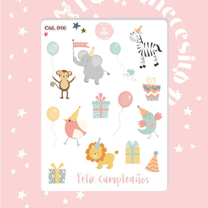Sticker animalitos cumpleañeros 046