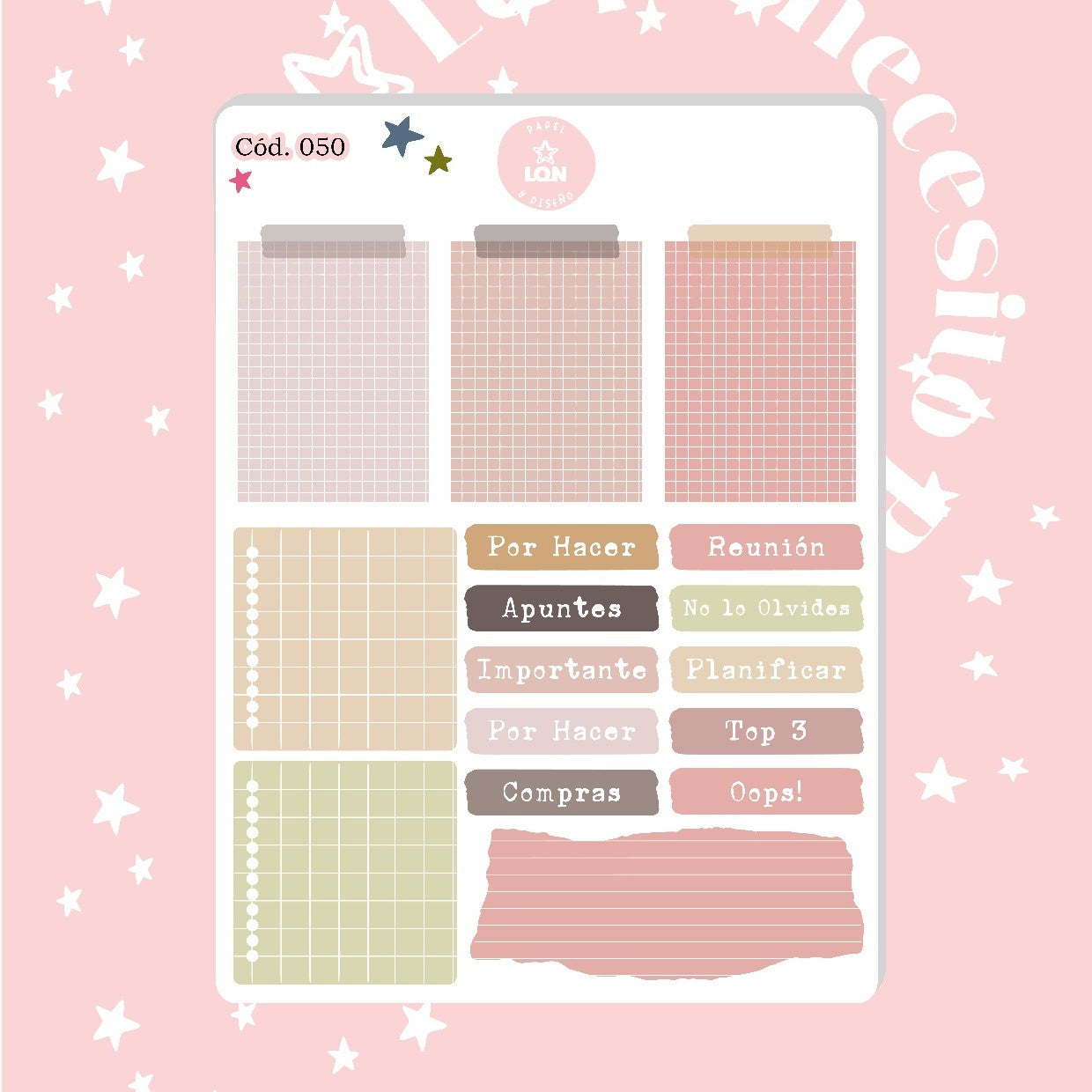 Pack sticker Esenciales para tu planner Ice cream P01 050