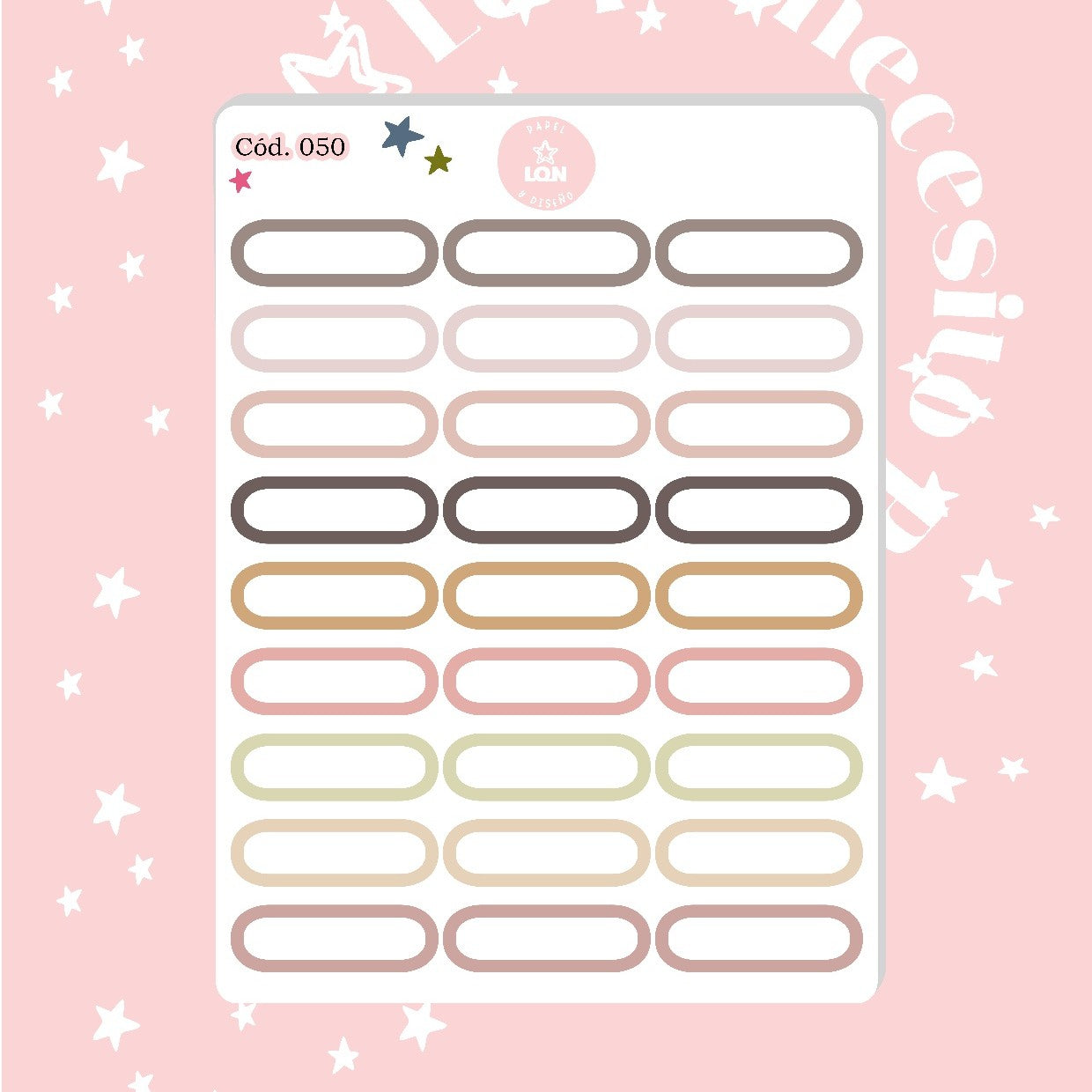 Pack sticker Esenciales para tu planner Ice cream P01 050