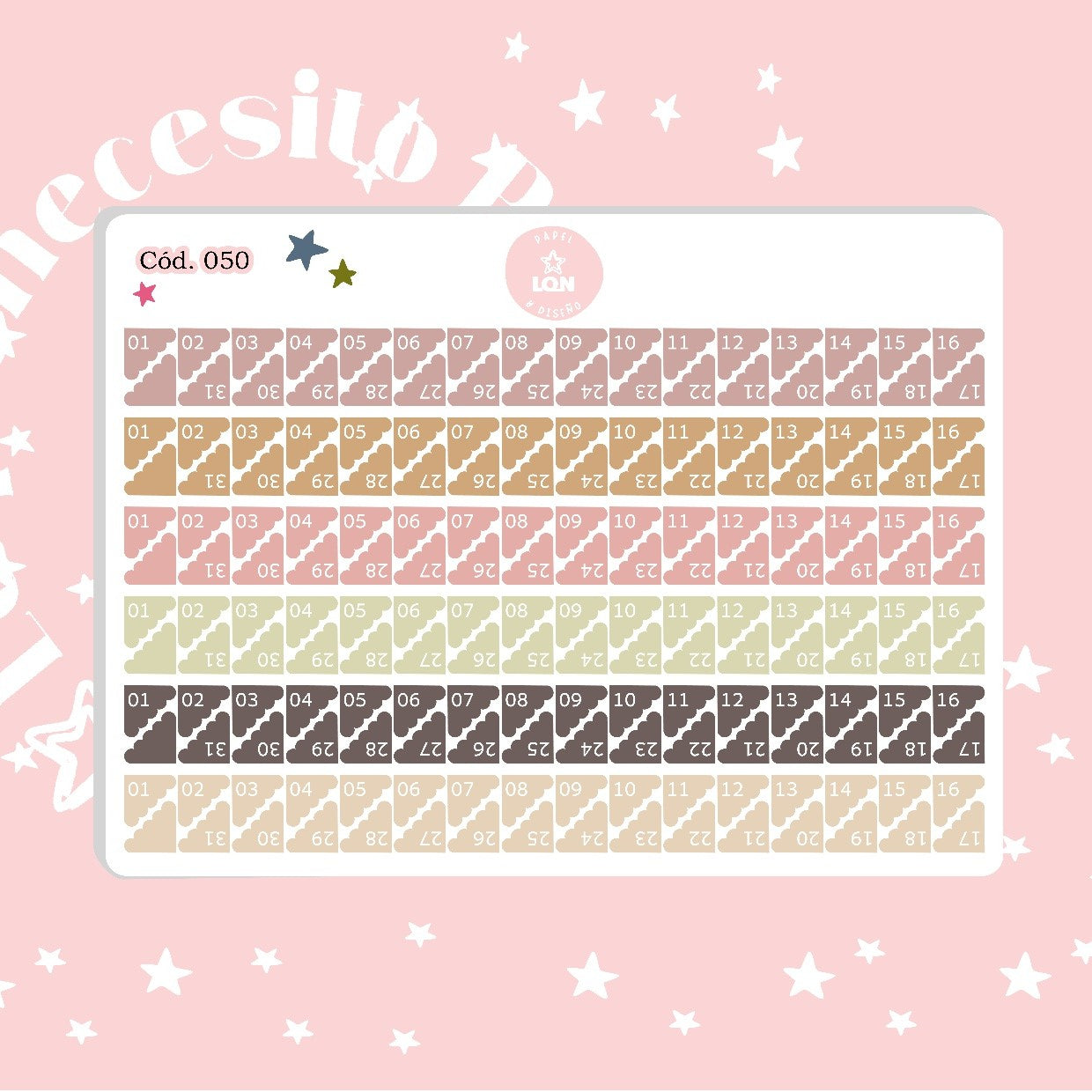 Pack sticker Esenciales para tu planner Ice cream P01 050