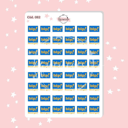 Sticker recarga bip 082