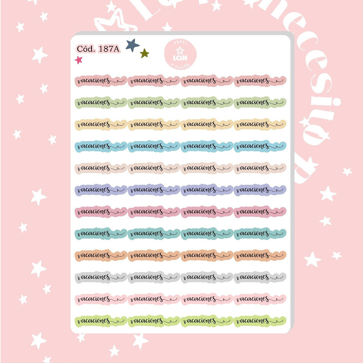 Sticker vacaciones colores 187