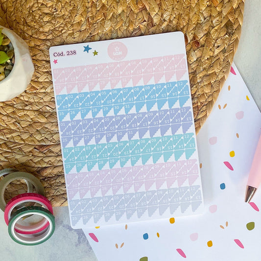 Sticker números para meses y dias de la semana 238