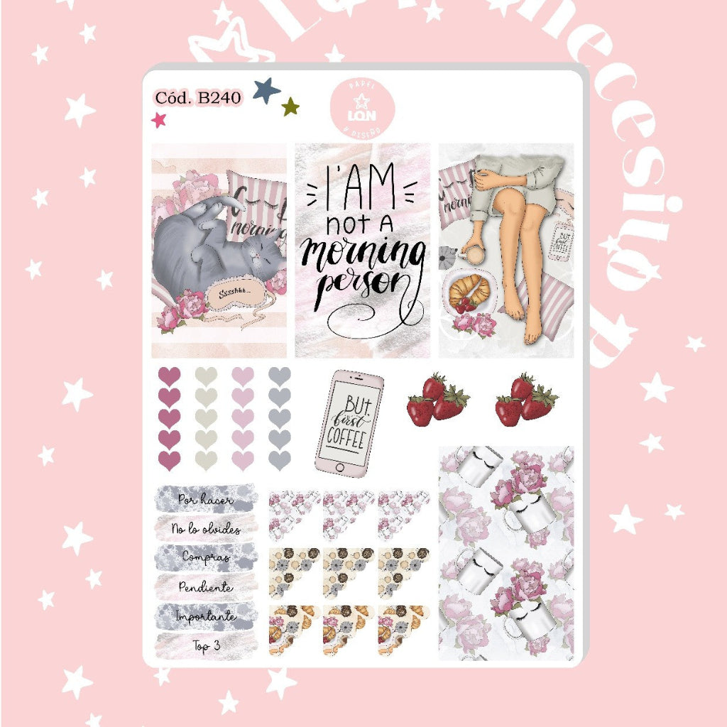 Sticker no me gustan las mañanas 240