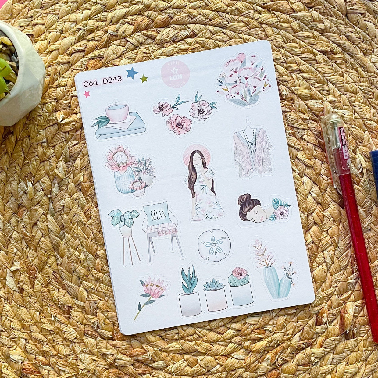 Sticker verano primavera boho 243