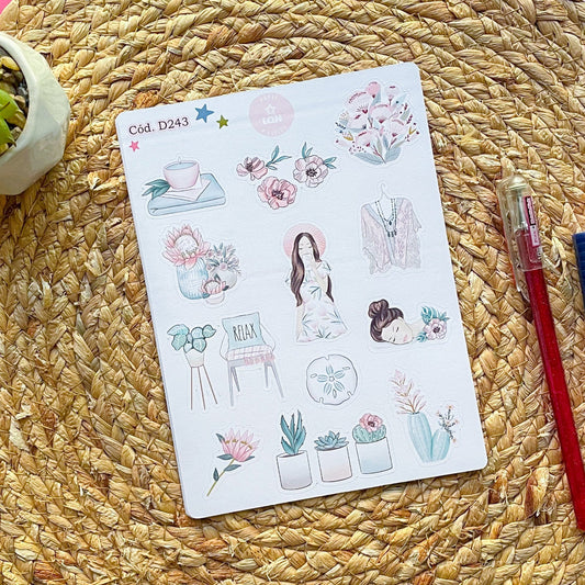 Sticker verano primavera boho 243