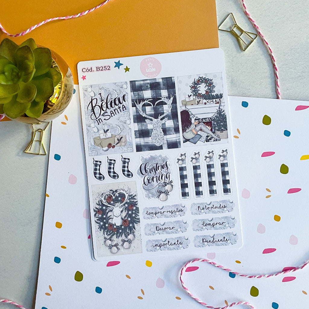 Sticker navidad B&W 252