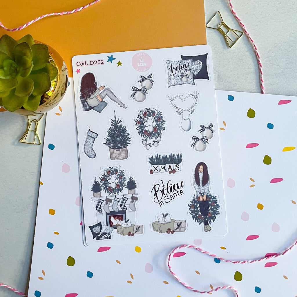 Sticker navidad B&W 252