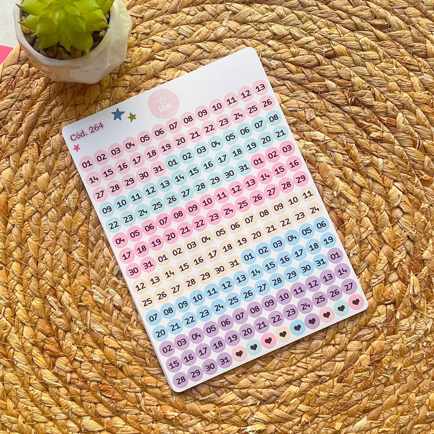 Sticker números para meses y dias de la semana 264