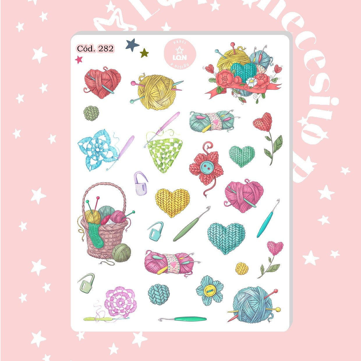 Sticker tejido crochet lana 288/282