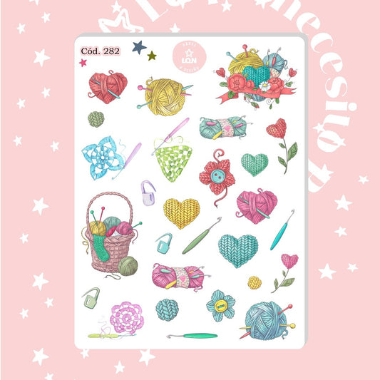 Sticker tejido crochet lana 288/282