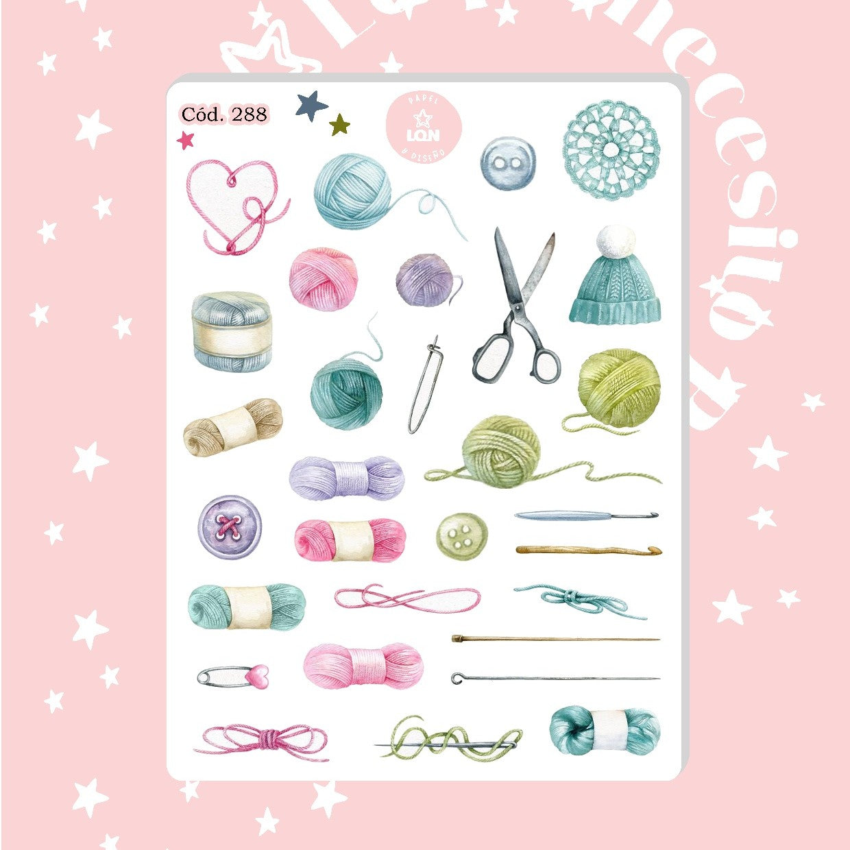 Sticker tejido crochet lana 288/282