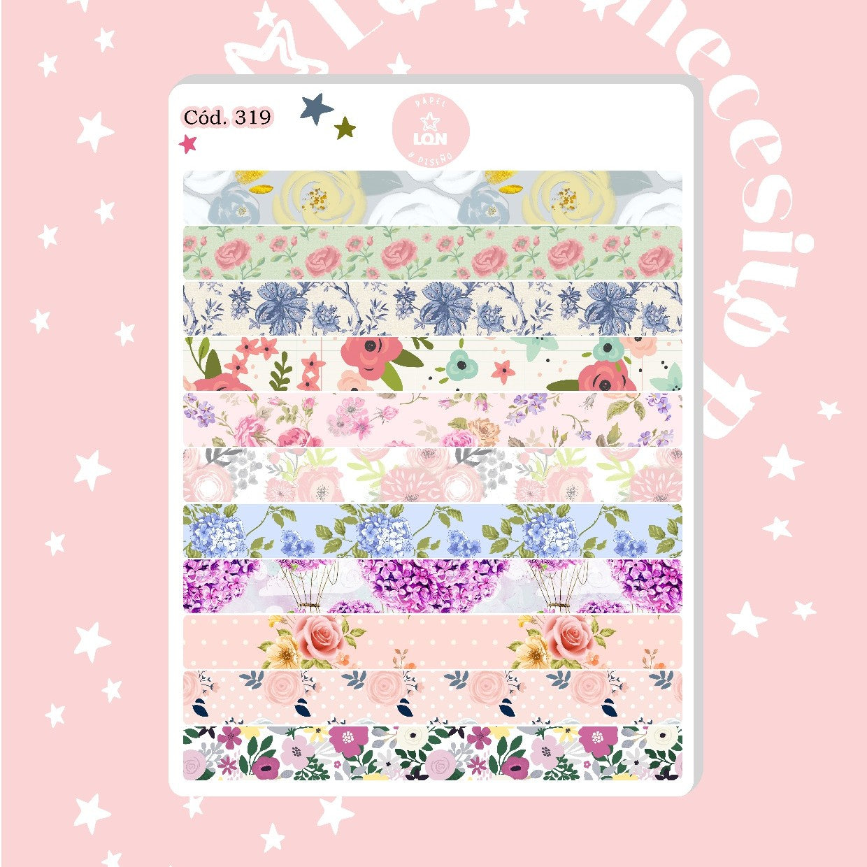 Sticker cintas decorativas florales 319 024