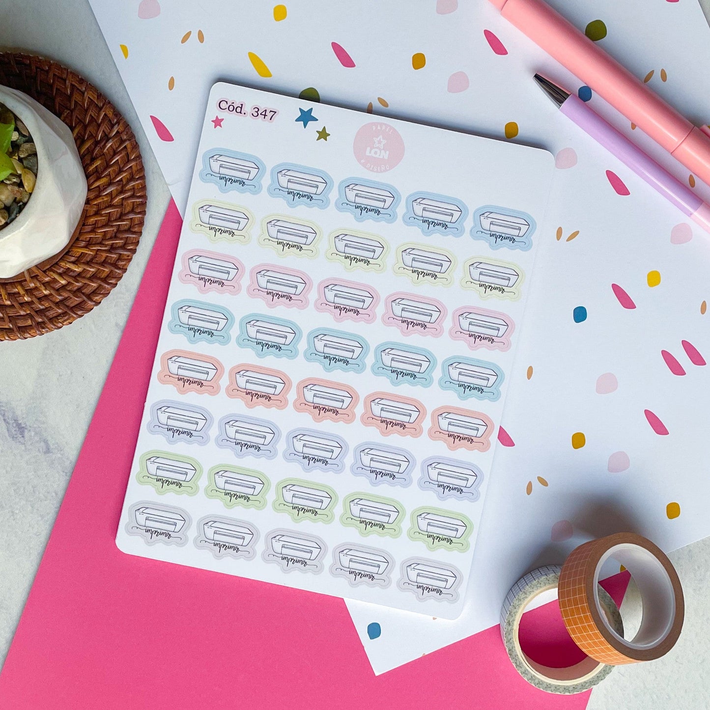 Sticker imprimir color pastel 347