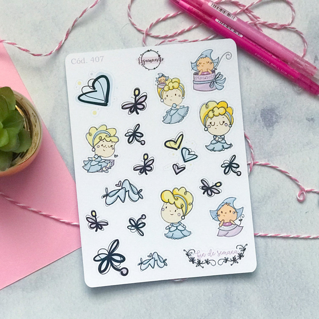 Sticker colección cenicienta (princesas) 407/409