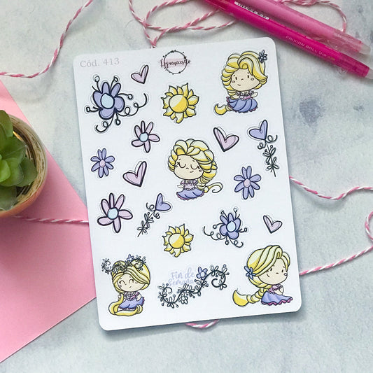 Sticker colección rapunzel (princesas) 412/413