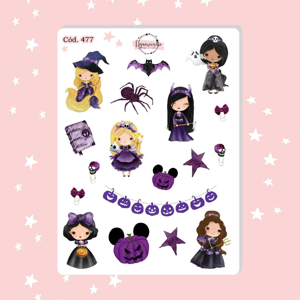 Sticker Princesas Halloween 477