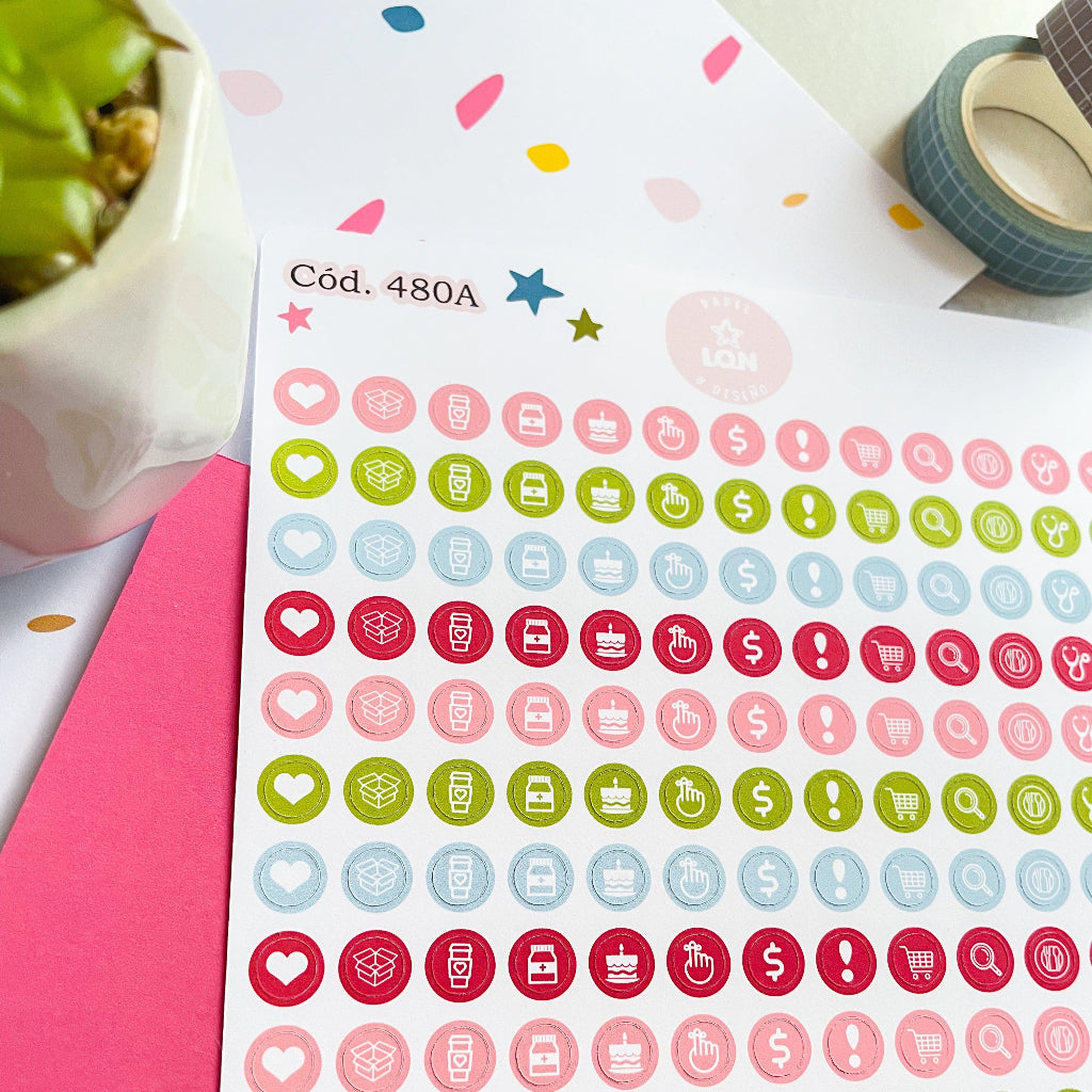 Sticker Iconos colores 480