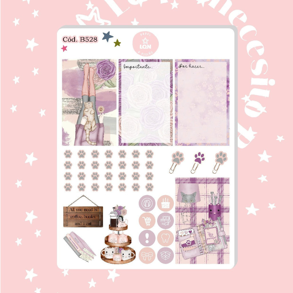 Sticker planner addict gatitos 528