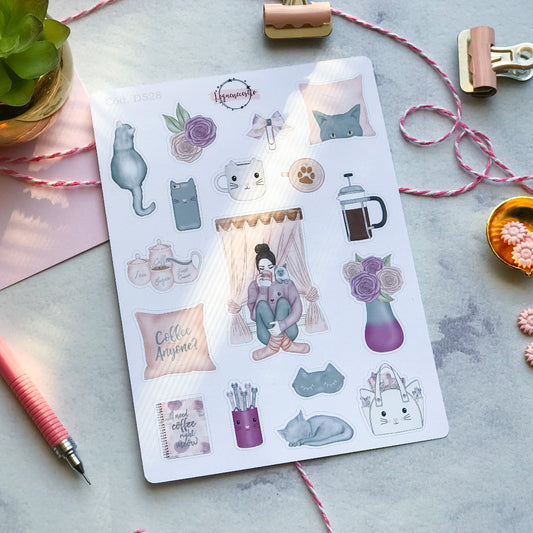 Sticker planner addict gatitos 528