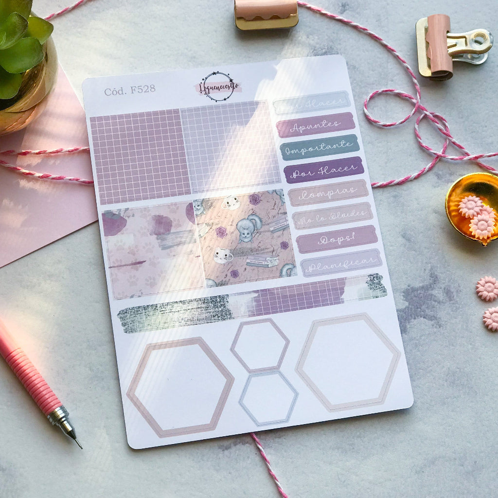 Sticker planner addict gatitos 528