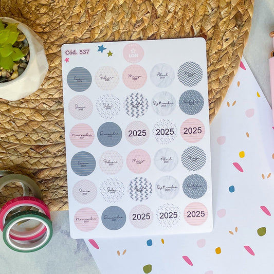 Stickers Meses redondos 537