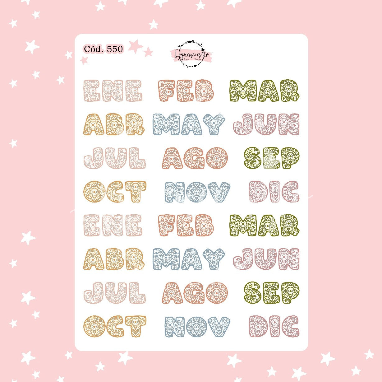 Stickers Meses mandalas 550