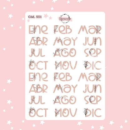 Sticker meses floral 551