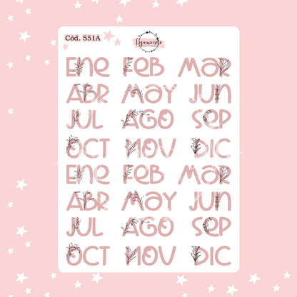 Sticker meses floral 551