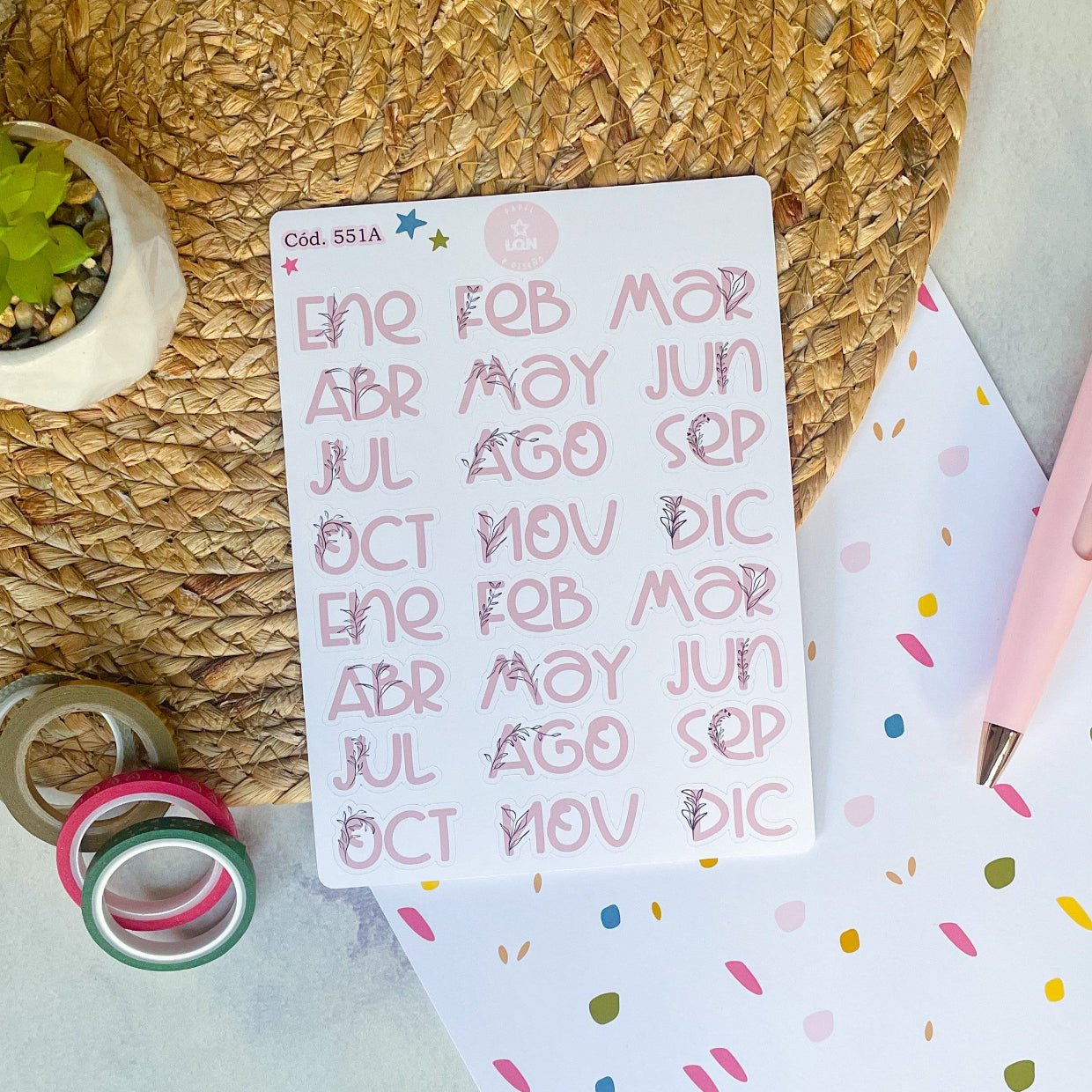 Sticker meses floral 551