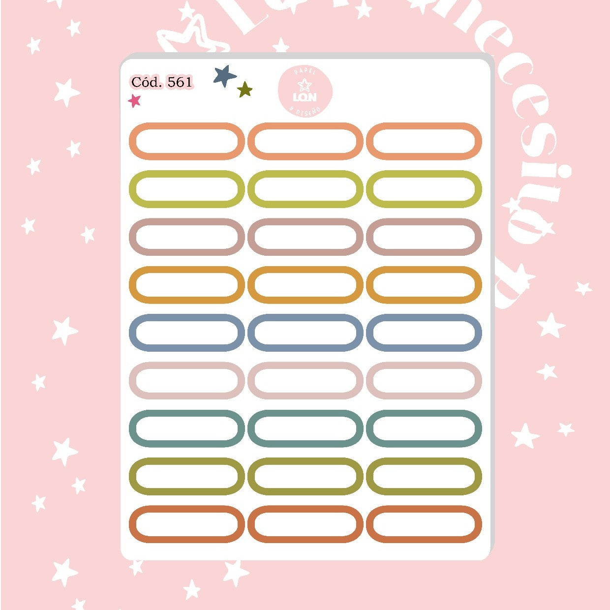 Pack sticker Esenciales para tu planner Boho P01 561