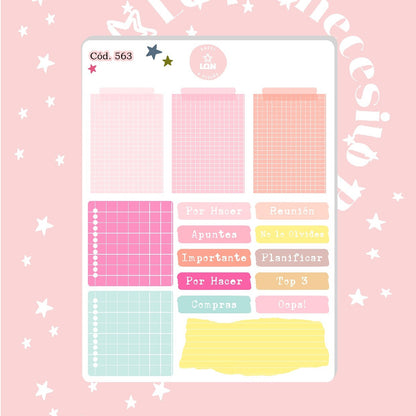 Pack sticker Esenciales para tu planner wonderful P01 563
