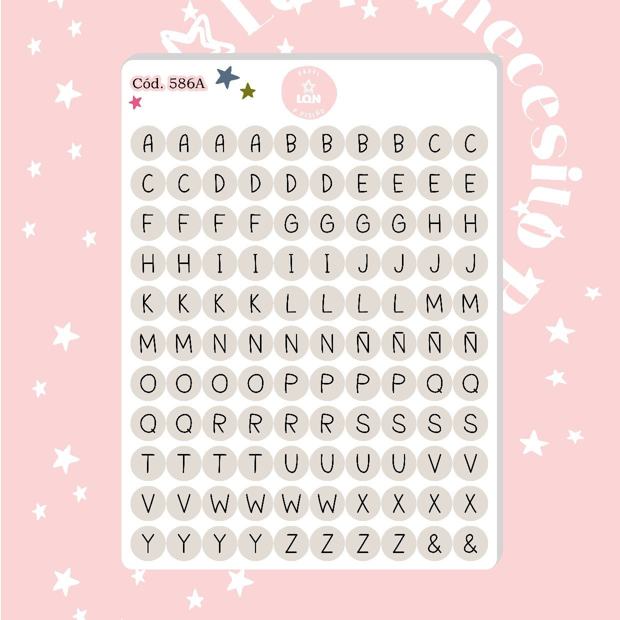 Sticker Letritas 1CM 586